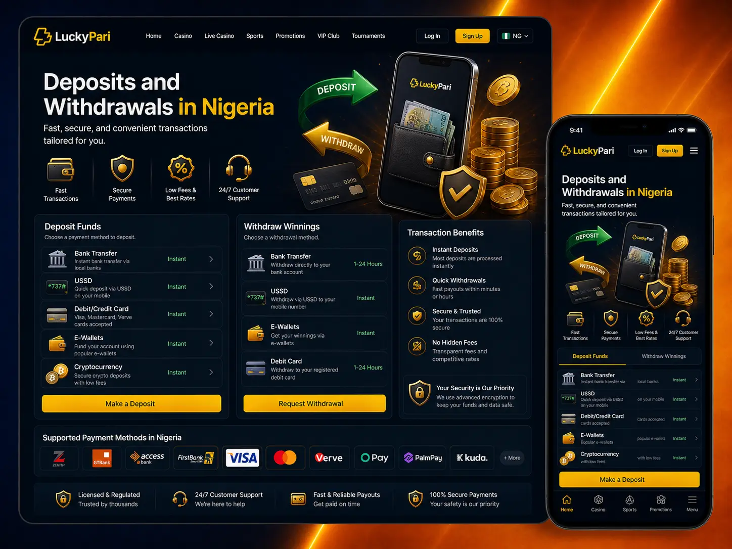 Deposit and Withdrawal Options for Nigerian Users