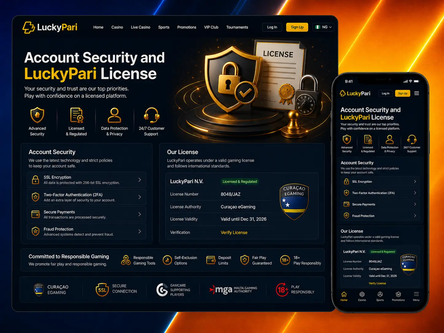 LuckyPari Account Security and Legal Status