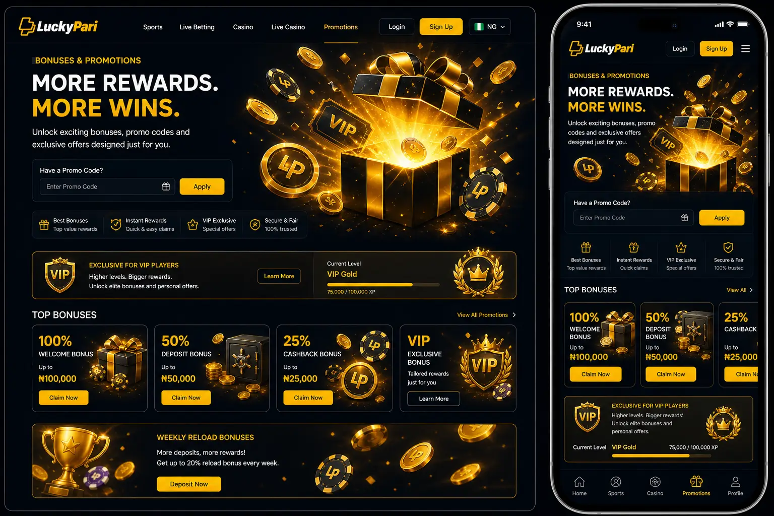 LuckyPari Nigeria Bonus Deals and Promo Code Guide